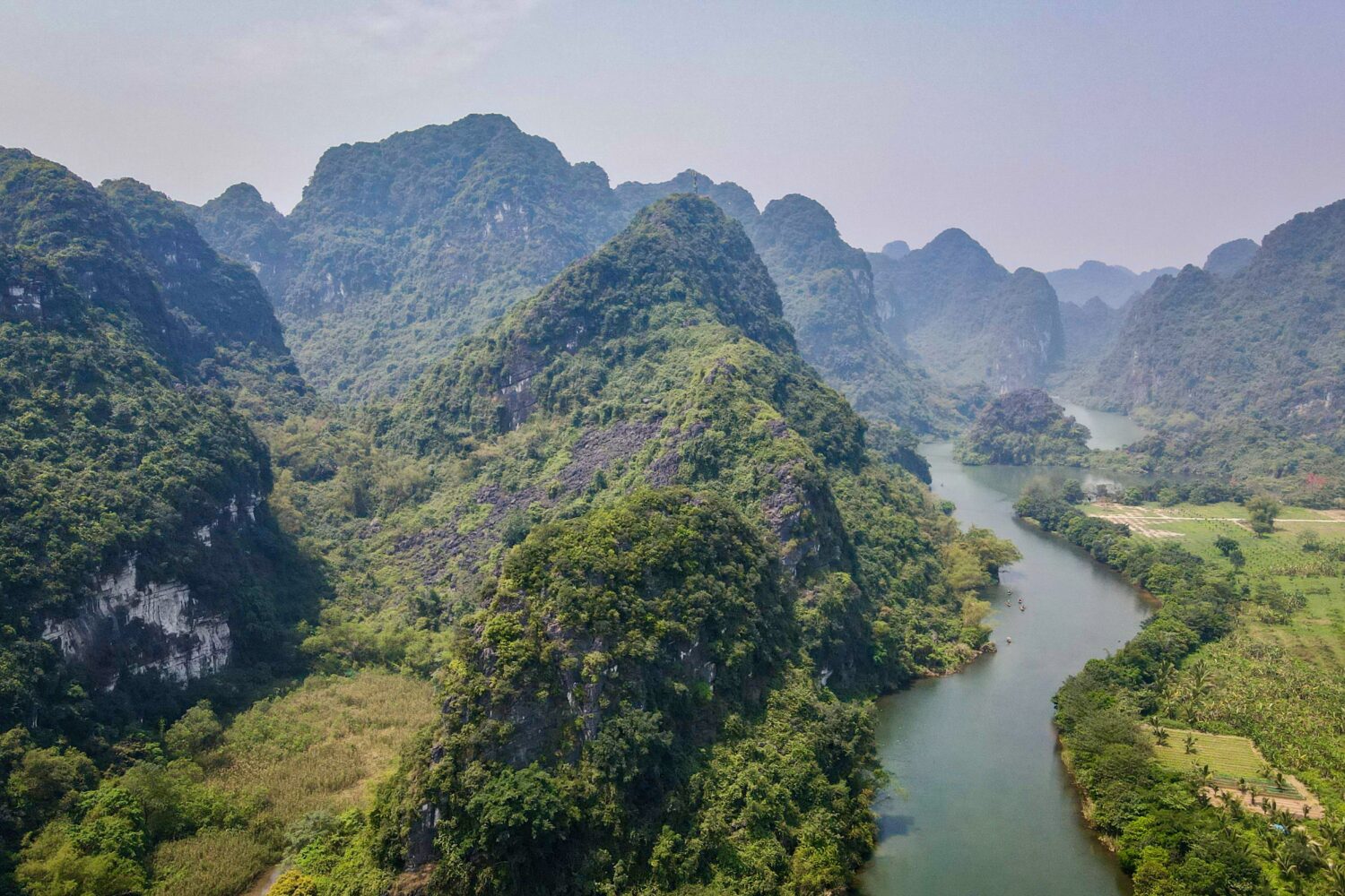 Krajina v Ninh Binh, Severní Vietnam