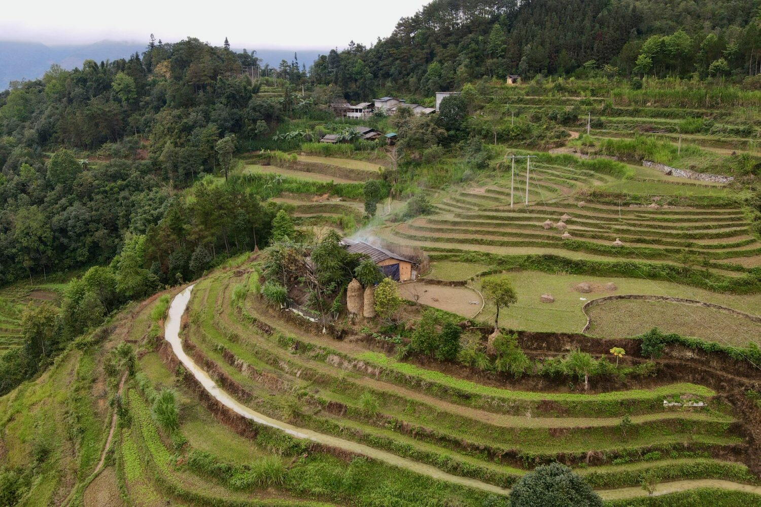 Terasovité rýžové políčka, Dong Van, Severní Vietnam